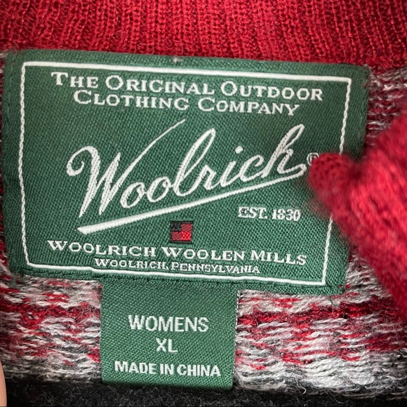 Woolrich Women's XL Acrylic Merino Wool Full Zip Fair Isle Lightweight Sweater - Picture 7 of 12